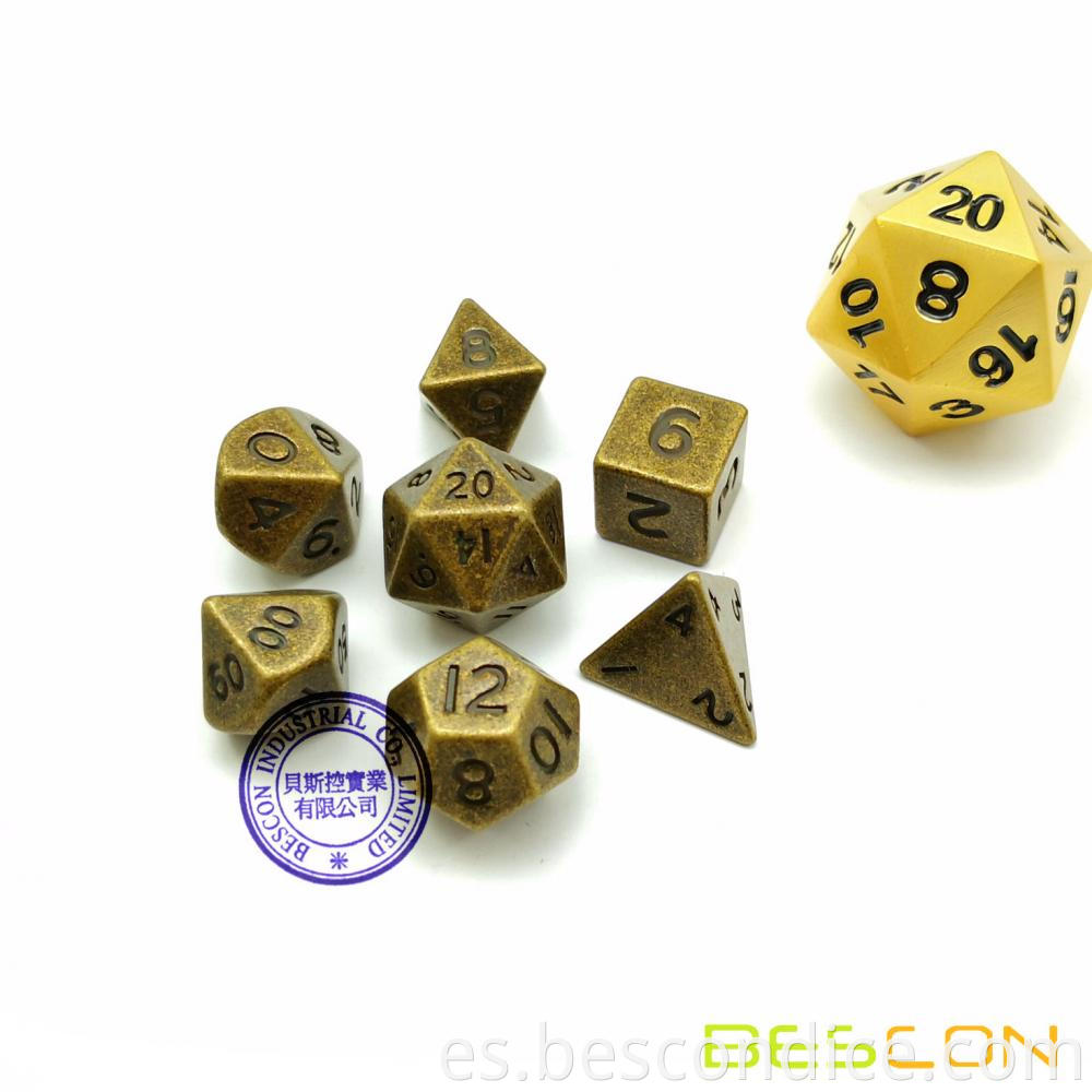 Small Metal Brass Dnd Dice Set 1